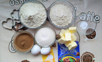 ингредиенты для шоколадного песочного печенья фото