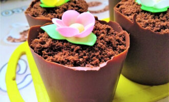 торт-цветочный горшок с вкусной землей простой рецепт фото
