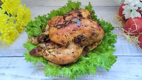 курица запеченная в рукаве в духовке со специями фото