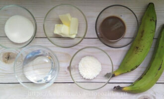 продукты для бананового десерта с кокосовой стружкой фото